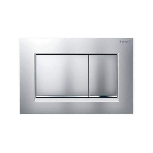 Geberit Sigma30 Dual Flush Plate – Matte Chrome with Chrome Trim