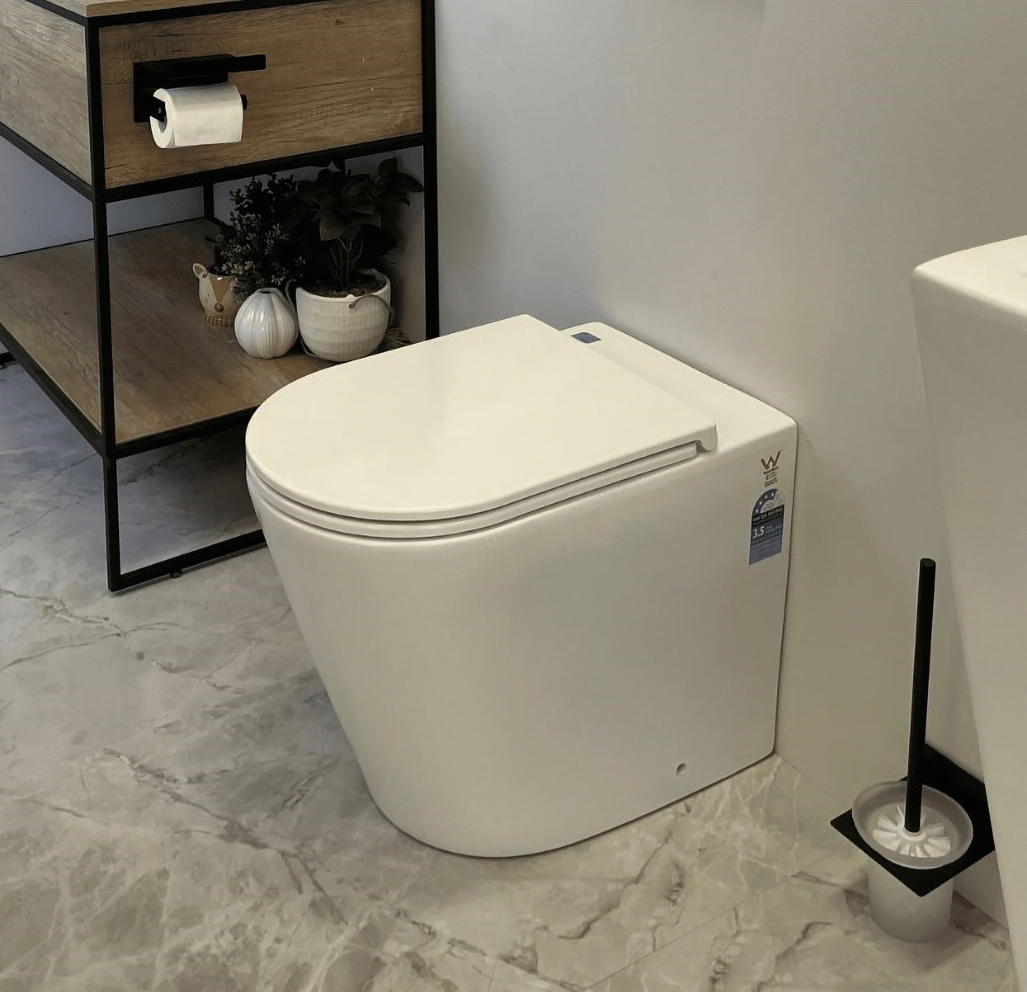 Mercio BERLIN99 Rimless Wall Faced Floor Pan – Gloss White
