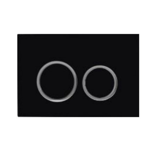 R&T Dual Flush Push Plate with Round Button – Matte Black