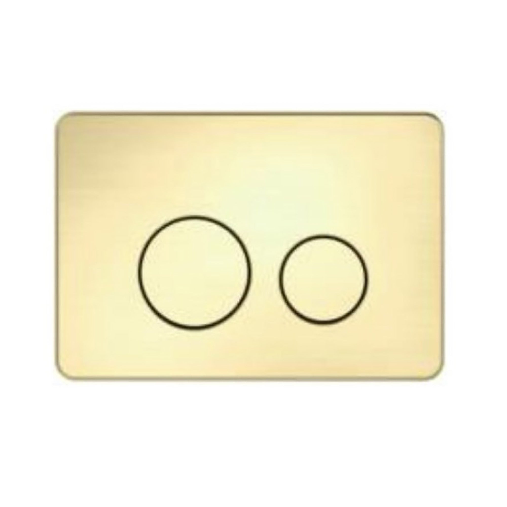R&T Dual Flush Push Plate with Round Button – Brushed Gold