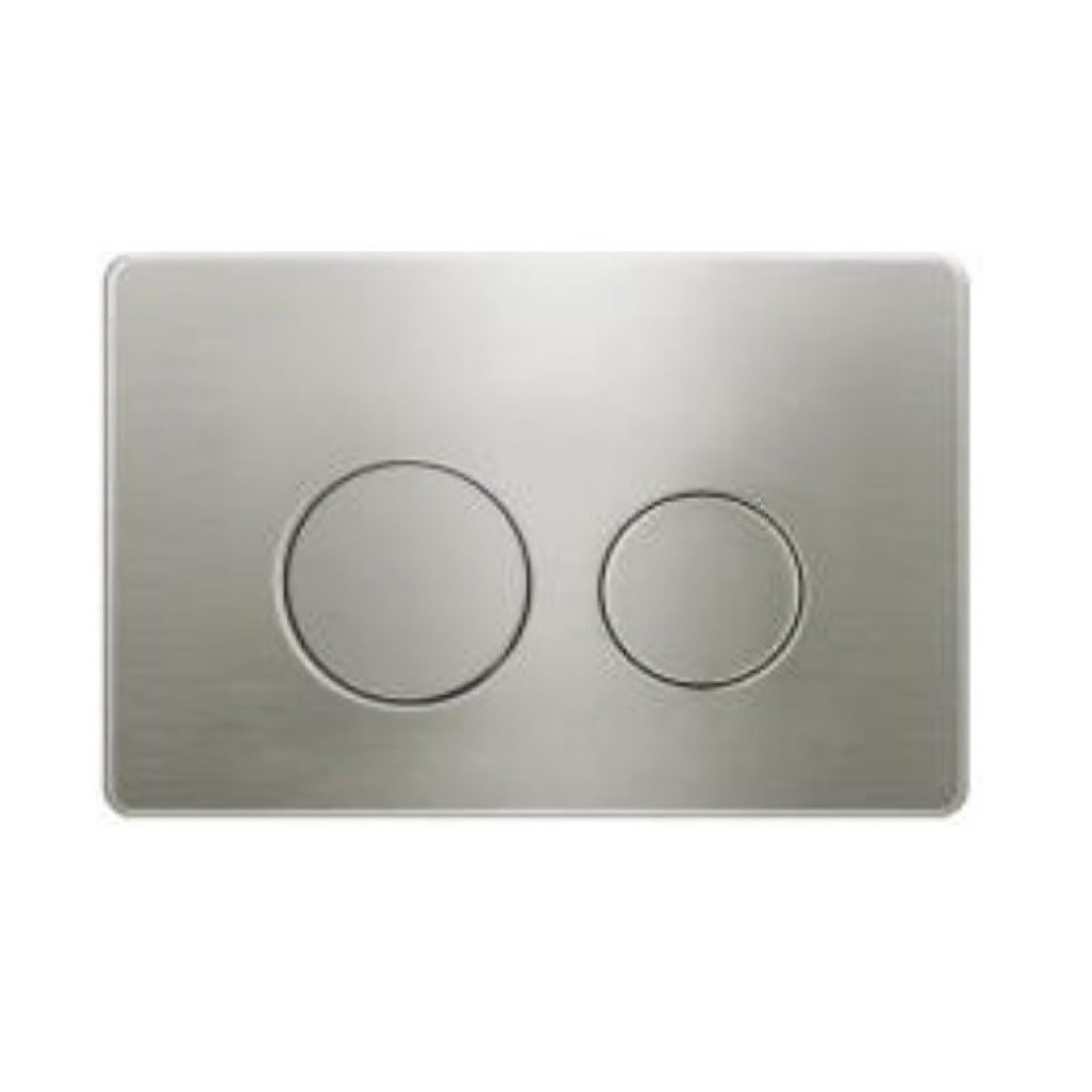 R&T Dual Flush Push Plate with Round Button – Brushed Nickel