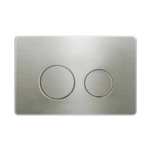 R&T Dual Flush Push Plate with Round Button – Brushed Nickel