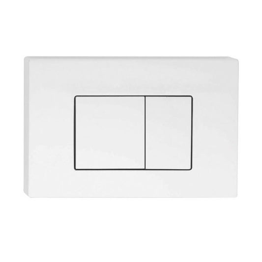 R&T Dual Flush Push Plate Square Button – White