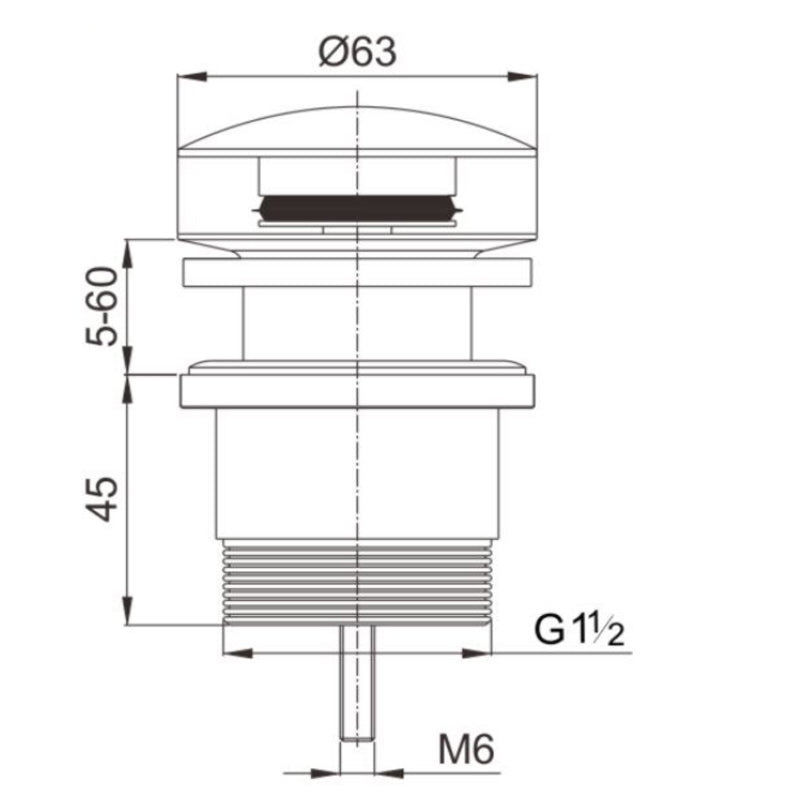 Solid Brass Universal Pop-Up Waste with Overflow - Light Brushed Brass Gold