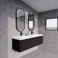 Load image into Gallery viewer, Vienna 1500mm Wall Hung Fluted Vanity Cabinet (Double Bowl) - Matte Black
