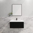 Load image into Gallery viewer, Vienna 900mm Wall Hung Fluted Vanity Cabinet - Matte Black
