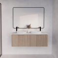 Load image into Gallery viewer, Vienna 1500mm Wall Hung Fluted Vanity Cabinet (Double Bowl) - American Oak
