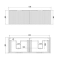 Load image into Gallery viewer, Vienna 1200mm Wall Hung Fluted Vanity Cabinet (Double Bowl) - American Oak
