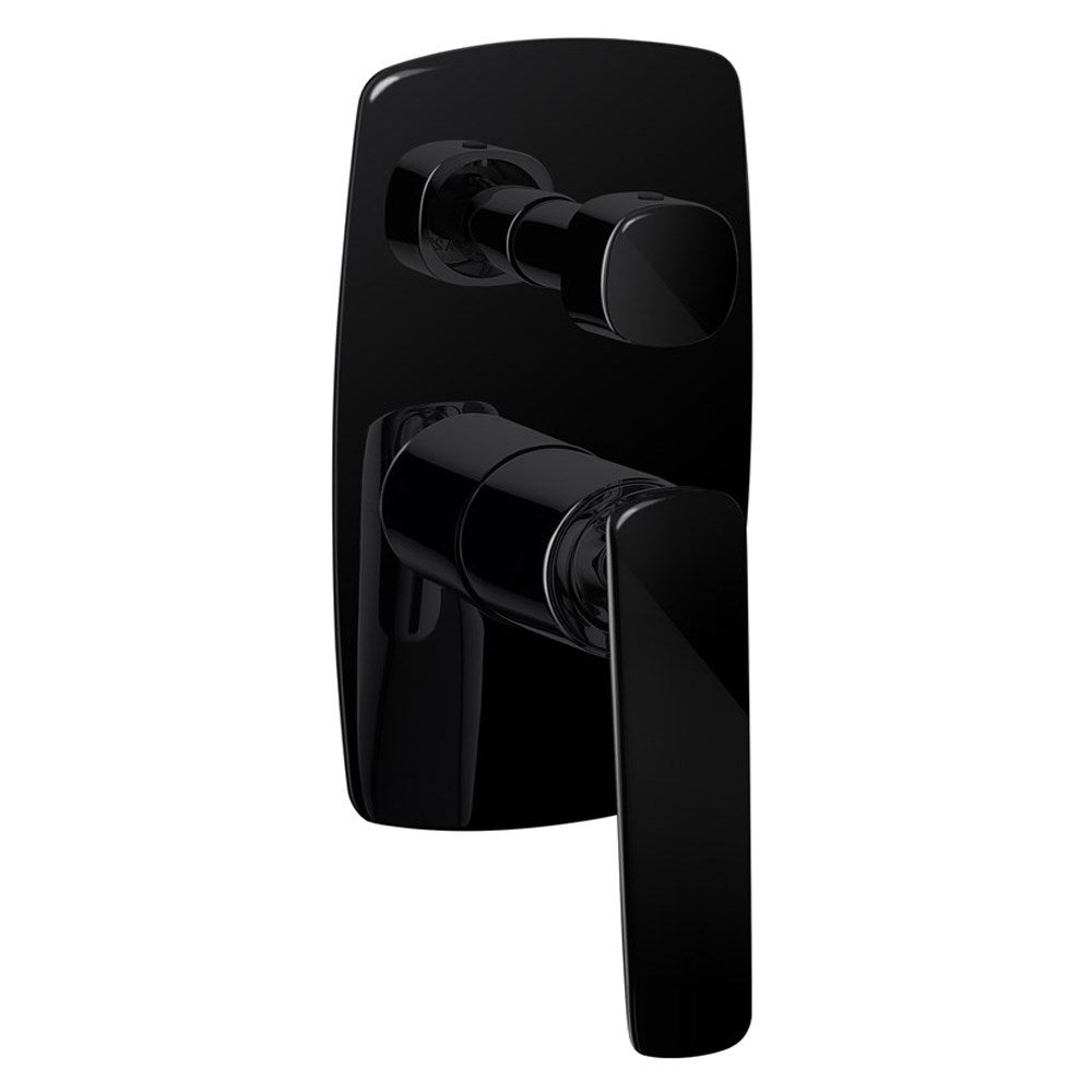 Wall Mixer Tap with Diverter - High Gloss Black | BELLINO