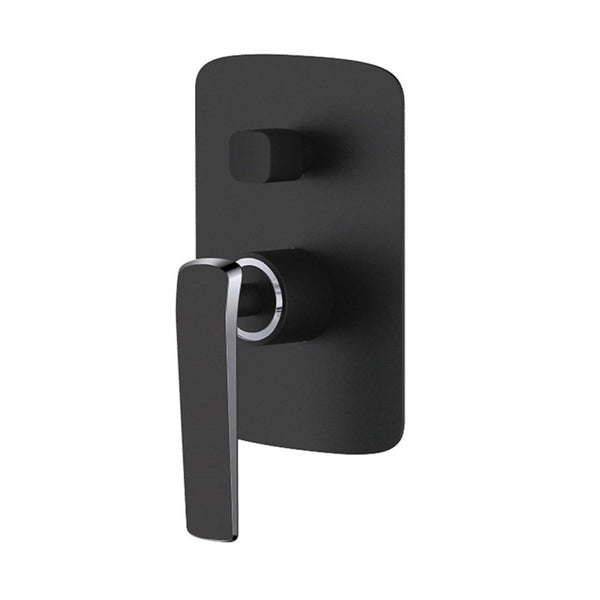 ESPERIA wall mixer tap with diverter in black and chrome