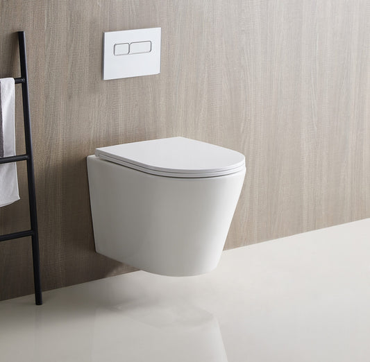 Mercio ZARA66 Wall Hung Toilet Pan with Soft Close Seat - White