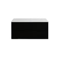 Load image into Gallery viewer, Upgrade your bathroom with the Bali 1200mm Wall Hung Vanity. Matt Black finish, fluted design, spacious storage and premium top options.-Vanity-White Carrara Stone Top-Ezymall AU
