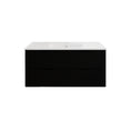 Load image into Gallery viewer, Upgrade your bathroom with the Bali 1200mm Wall Hung Vanity. Matt Black finish, fluted design, spacious storage and premium top options.-Vanity-Handy Ceramic Top-Ezymall AU
