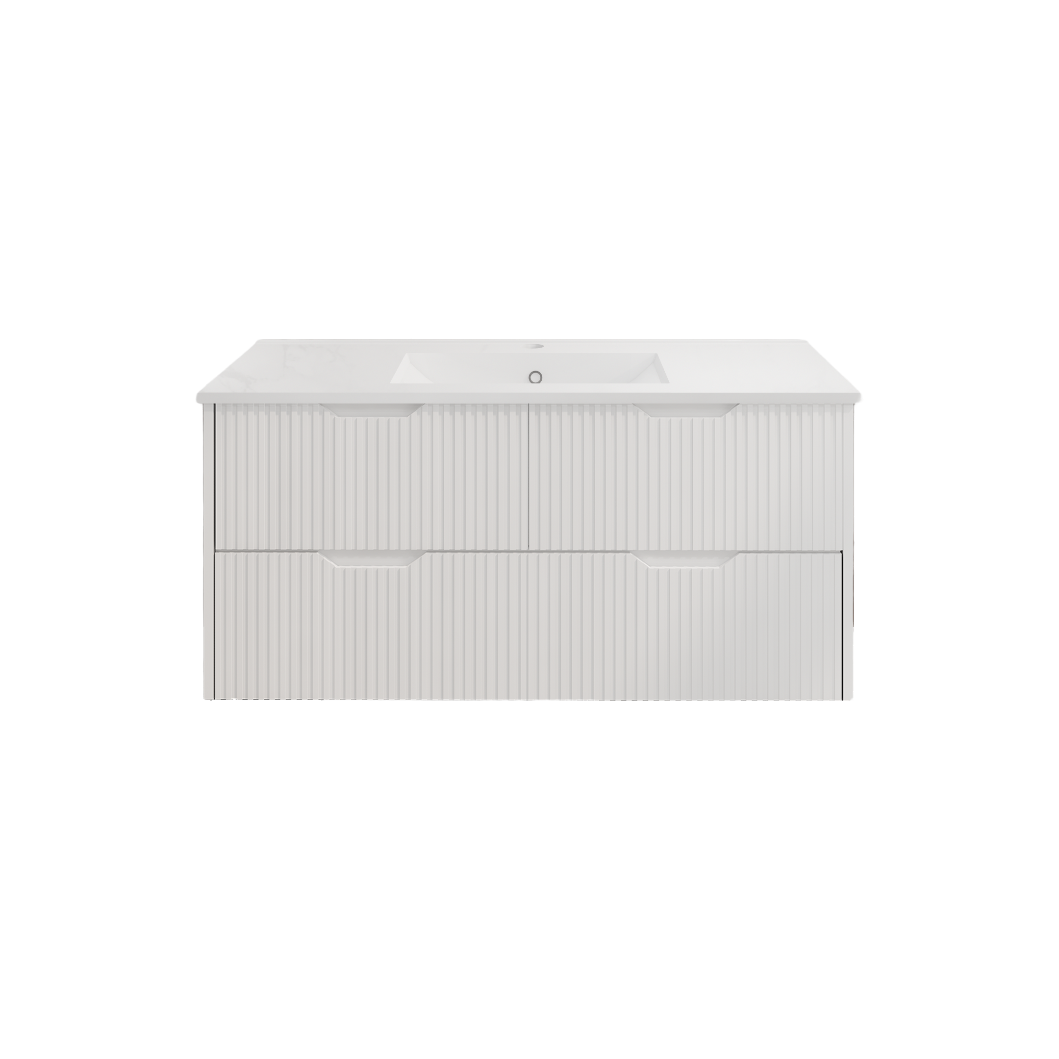 Upgrade your bathroom with the Bali 1200mm Wall Hung Vanity. Matt White finish, fluted design, spacious storage and premium top options.-Vanity-Handy Ceramic Top-Ezymall AU