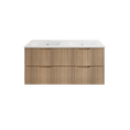 Load image into Gallery viewer, Upgrade your bathroom with the Bali 1200mm Wall Hung Vanity. American Oak finish, fluted design, spacious storage and premium top options.-Vanity-Handy Ceramic Top-Ezymall AU

