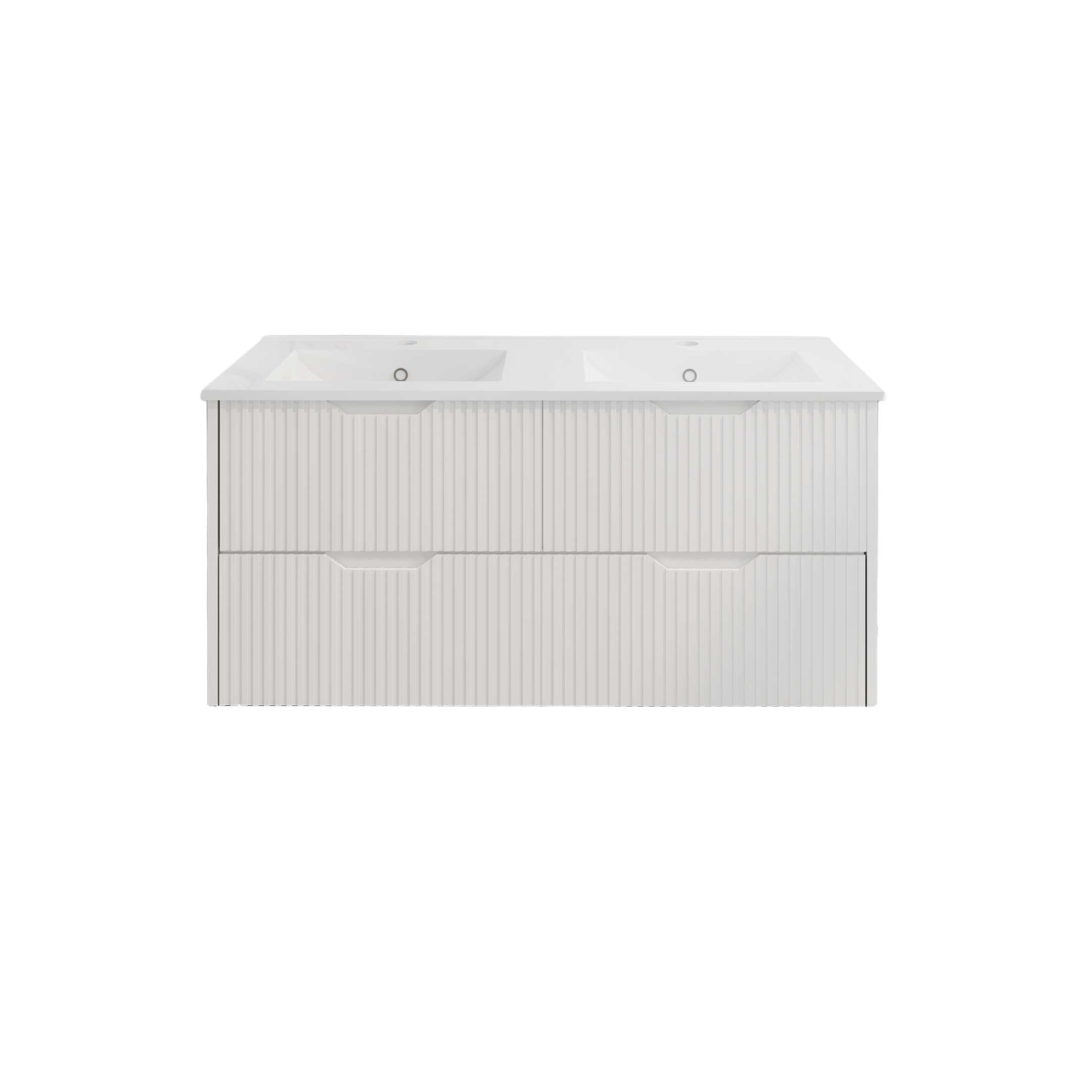 Upgrade your bathroom with the Bali 1200mm Wall Hung Vanity. Matt White finish, fluted design, spacious storage and premium top options.-Vanity-Handy Ceramic Top-Ezymall AU