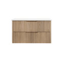 Load image into Gallery viewer, Upgrade your bathroom with the Bali 1200mm Wall Hung Vanity. American Oak finish, fluted design, spacious storage and premium top options.-Vanity-Pure White Stone Top-Ezymall AU
