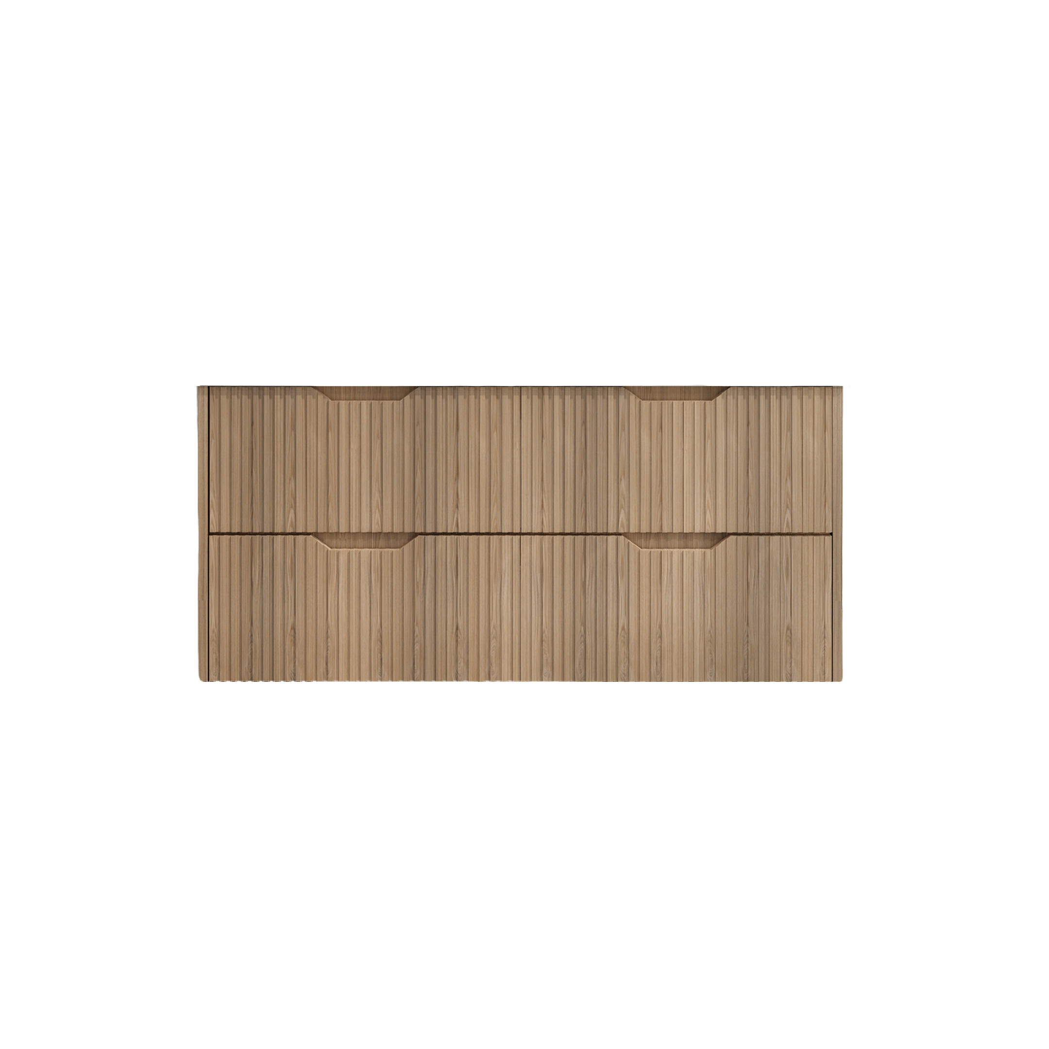 Upgrade your bathroom with the Bali 1500mm Wall Hung Vanity. American Oak finish, fluted design, spacious storage and premium top options.-Vanity-Cabinet Only-Ezymall AU