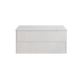 Load image into Gallery viewer, Upgrade your bathroom with the Bali 1500mm Wall Hung Vanity. Matt White finish, fluted design, spacious storage and premium top options.-Vanity-White Carrara Stone Top-Ezymall AU
