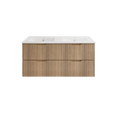 Load image into Gallery viewer, Upgrade your bathroom with the Bali 1500mm Double Bowl Wall Hung Vanity. American Oak finish, fluted design, spacious storage and premium top options.-Vanity-Handy Ceramic Top-Ezymall AU
