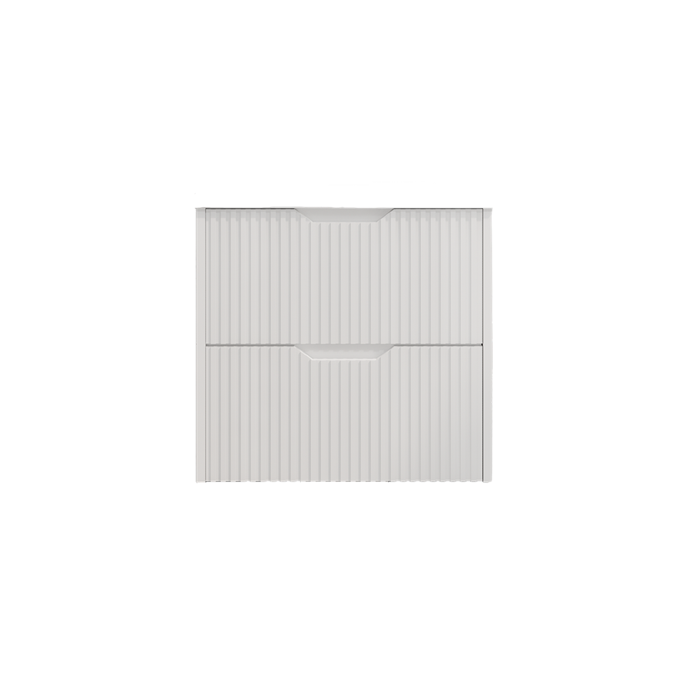 Upgrade your bathroom with the Bali 600mm Wall Hung Vanity. Matt White finish, fluted design, soft-close drawers and premium top options.-Vanity-Cabinet Only-Ezymall AU