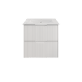 Load image into Gallery viewer, Upgrade your bathroom with the Bali 600mm Wall Hung Vanity. Matt White finish, fluted design, soft-close drawers and premium top options.-Vanity-Handy Ceramic Top-Ezymall AU
