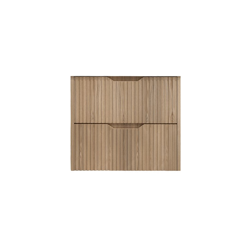 Upgrade your bathroom with the Bali 750mm Wall Hung Vanity. American Oak finish, fluted design, soft-close drawers and premium top options.-Vanity-Cabinet Only-Ezymall AU