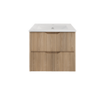 Load image into Gallery viewer, Upgrade your bathroom with the Bali 750mm Wall Hung Vanity. American Oak finish, fluted design, soft-close drawers and premium top options.-Vanity-Handy Ceramic Top-Ezymall AU
