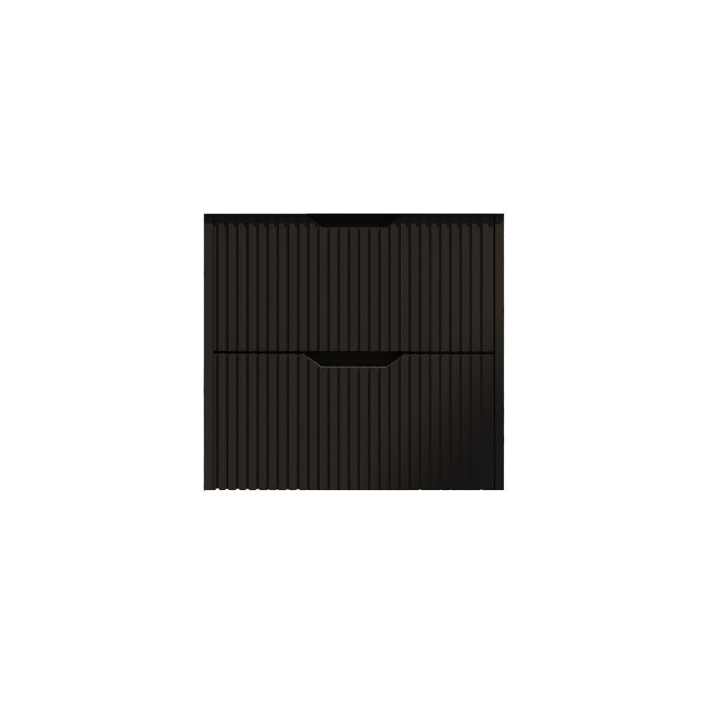 Upgrade your bathroom with the Bali 750mm Wall Hung Vanity. Matt Black finish, fluted design, soft-close drawers and premium top options.-Vanity-Cabinet Only-Ezymall AU