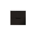 Load image into Gallery viewer, Upgrade your bathroom with the Bali 600mm Wall Hung Vanity. Matt Black finish, fluted design, soft-close drawers and premium top options.-Vanity-Pure White Stone Top-Ezymall AU
