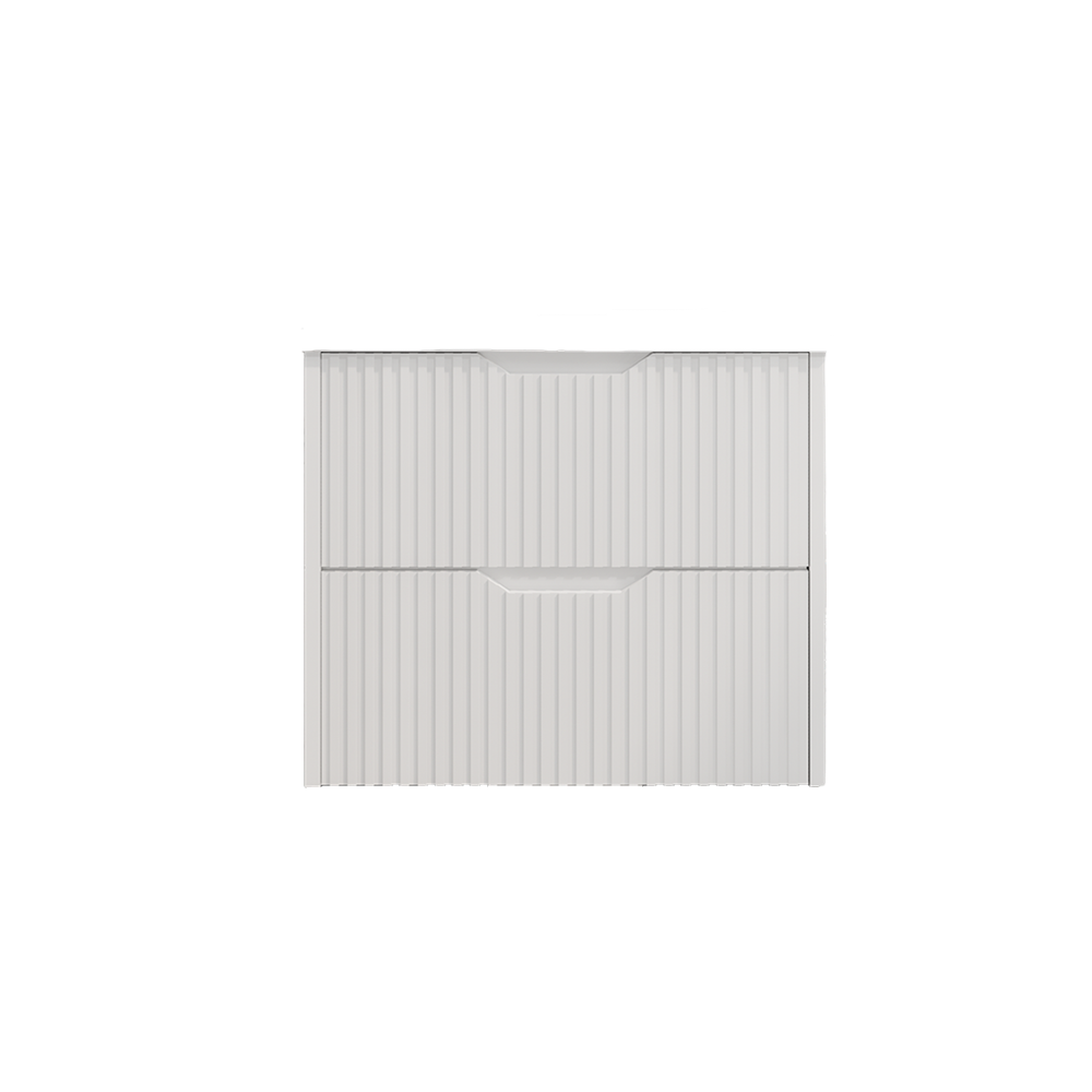 Upgrade your bathroom with the Bali 900mm Wall Hung Vanity. Matt White finish, fluted design, soft-close drawers and premium top options.-Vanity-Cabinet Only-Ezymall AU