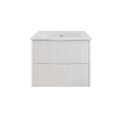 Load image into Gallery viewer, Upgrade your bathroom with the Bali 900mm Wall Hung Vanity. Matt White finish, fluted design, soft-close drawers and premium top options.-Vanity-Handy Ceramic Top-Ezymall AU
