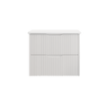 Load image into Gallery viewer, Upgrade your bathroom with the Bali 900mm Wall Hung Vanity. Matt White finish, fluted design, soft-close drawers and premium top options.-Vanity-Pure White Stone Top-Ezymall AU
