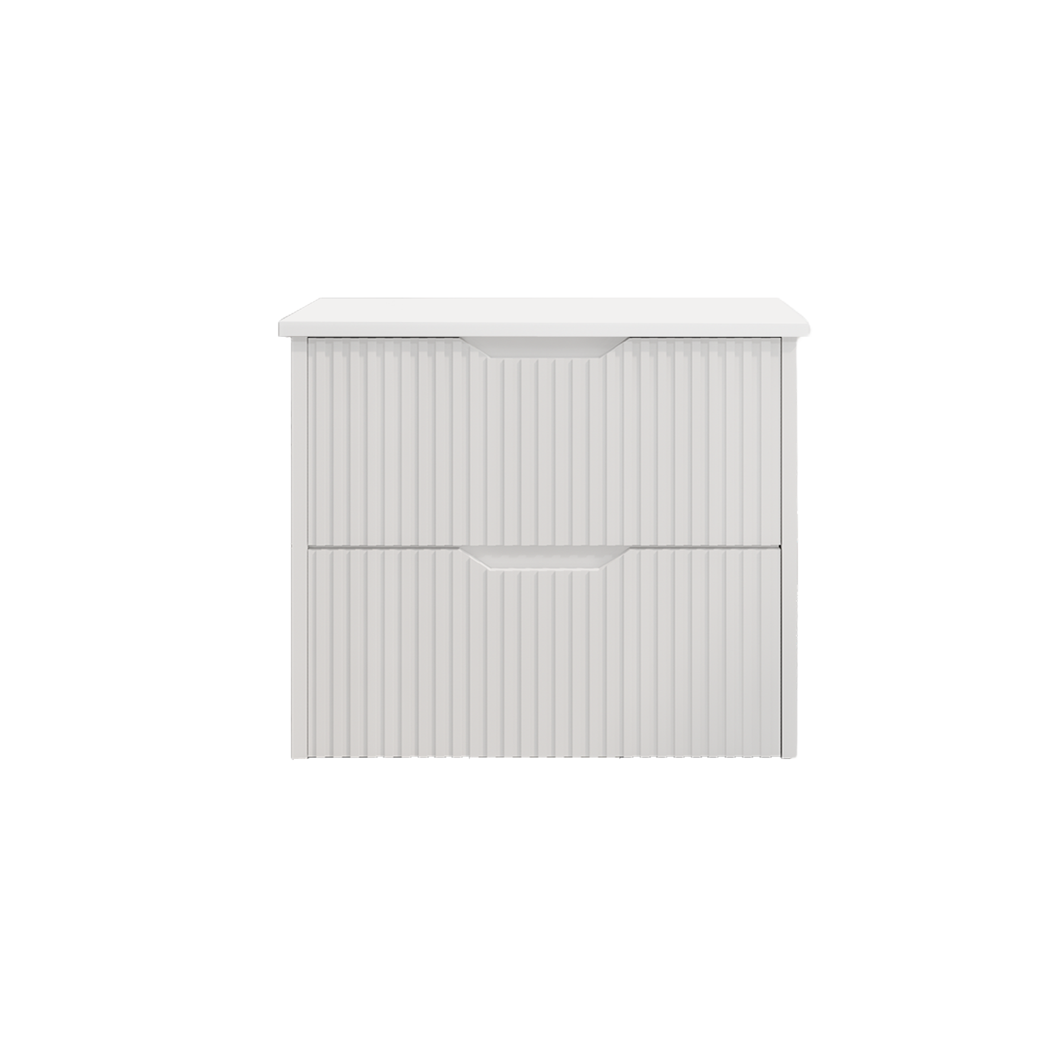 Upgrade your bathroom with the Bali 900mm Wall Hung Vanity. Matt White finish, fluted design, soft-close drawers and premium top options.-Vanity-Pure White Stone Top-Ezymall AU