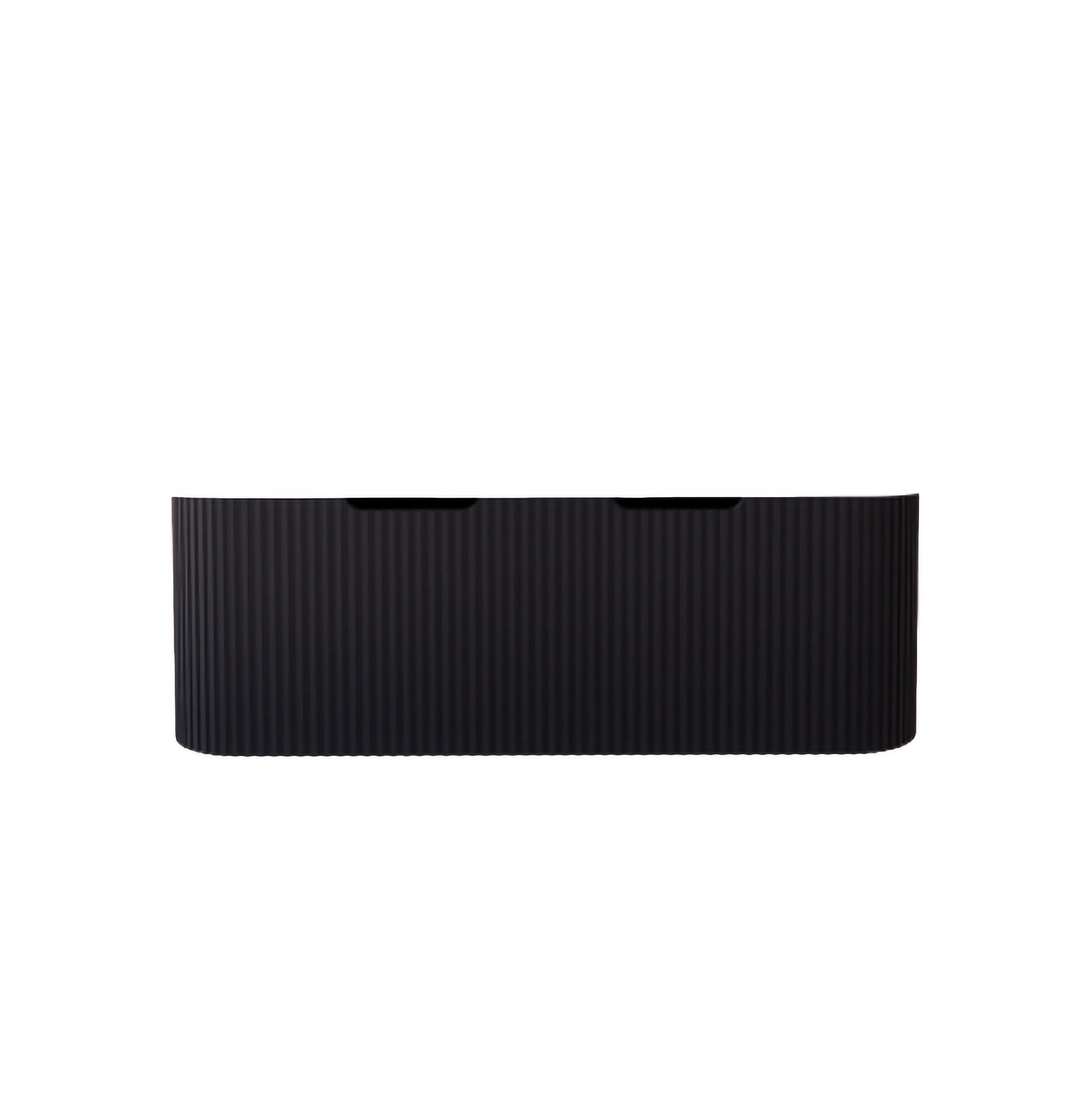 1200mm matte black fluted wall hung vanity with soft curved corners. Modern design with optional stone tops, perfect for contemporary bathrooms.-Vanity-Cabinet Only-Ezymall AU
