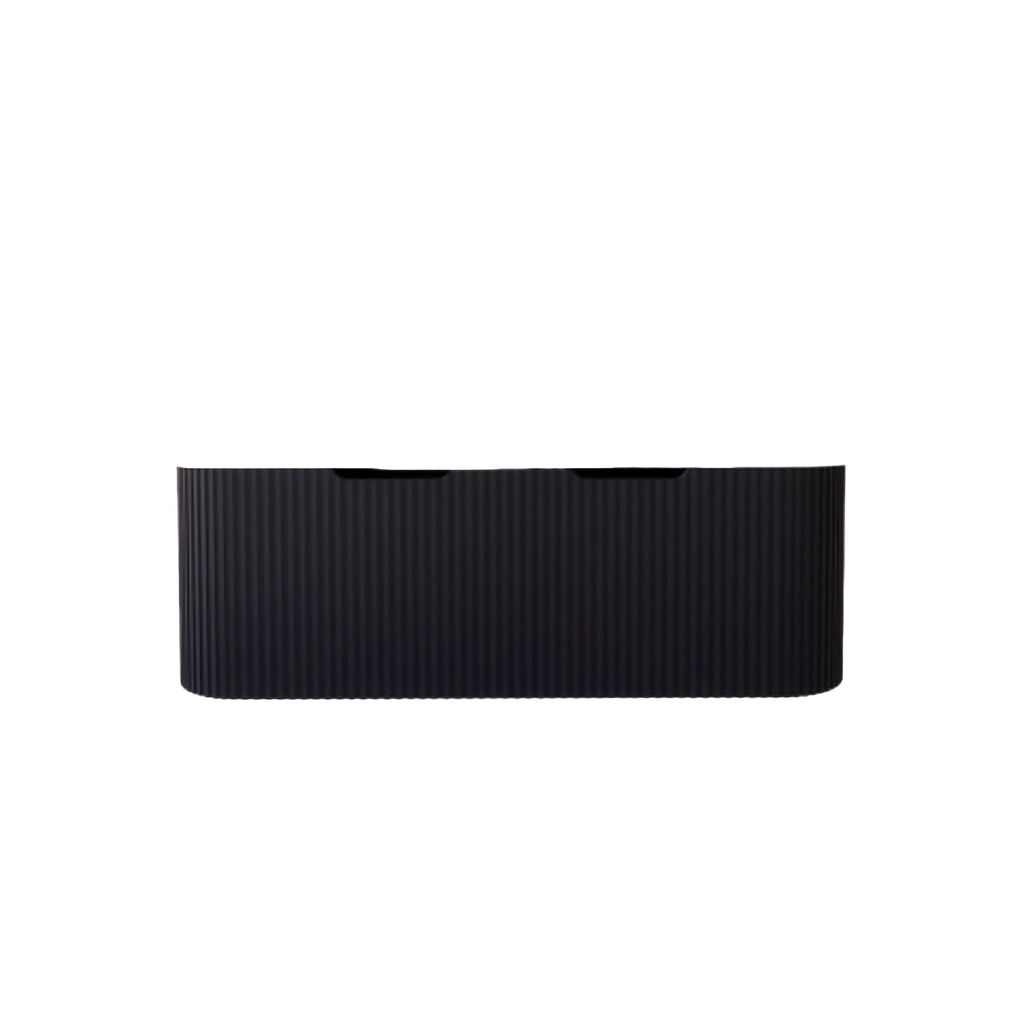 1200mm matte black fluted wall hung double bowl vanity with soft curved corners. Modern design with optional stone tops, perfect for contemporary bathrooms.-Vanity-Cabinet Only-Ezymall AU