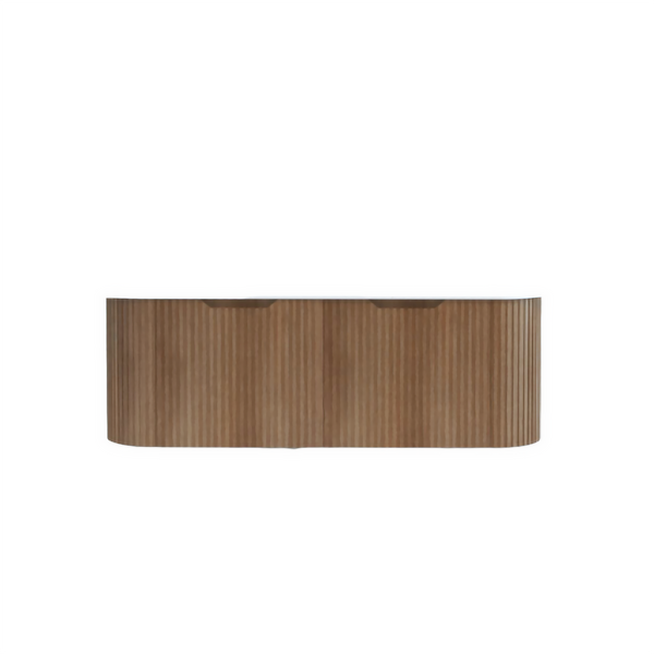 1500mm matte solid timber wall hung vanity with soft curved corners. Modern design with optional stone tops, perfect for contemporary bathrooms.-Vanity-Cabinet Only-Ezymall AU