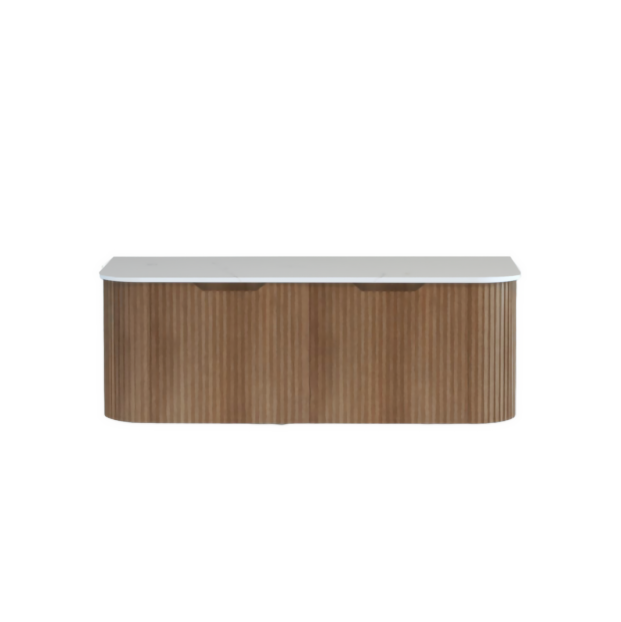 1500mm matte solid timber wall hung vanity with soft curved corners. Modern design with optional stone tops, perfect for contemporary bathrooms.-Vanity-White Carrara Stone Top-Ezymall AU