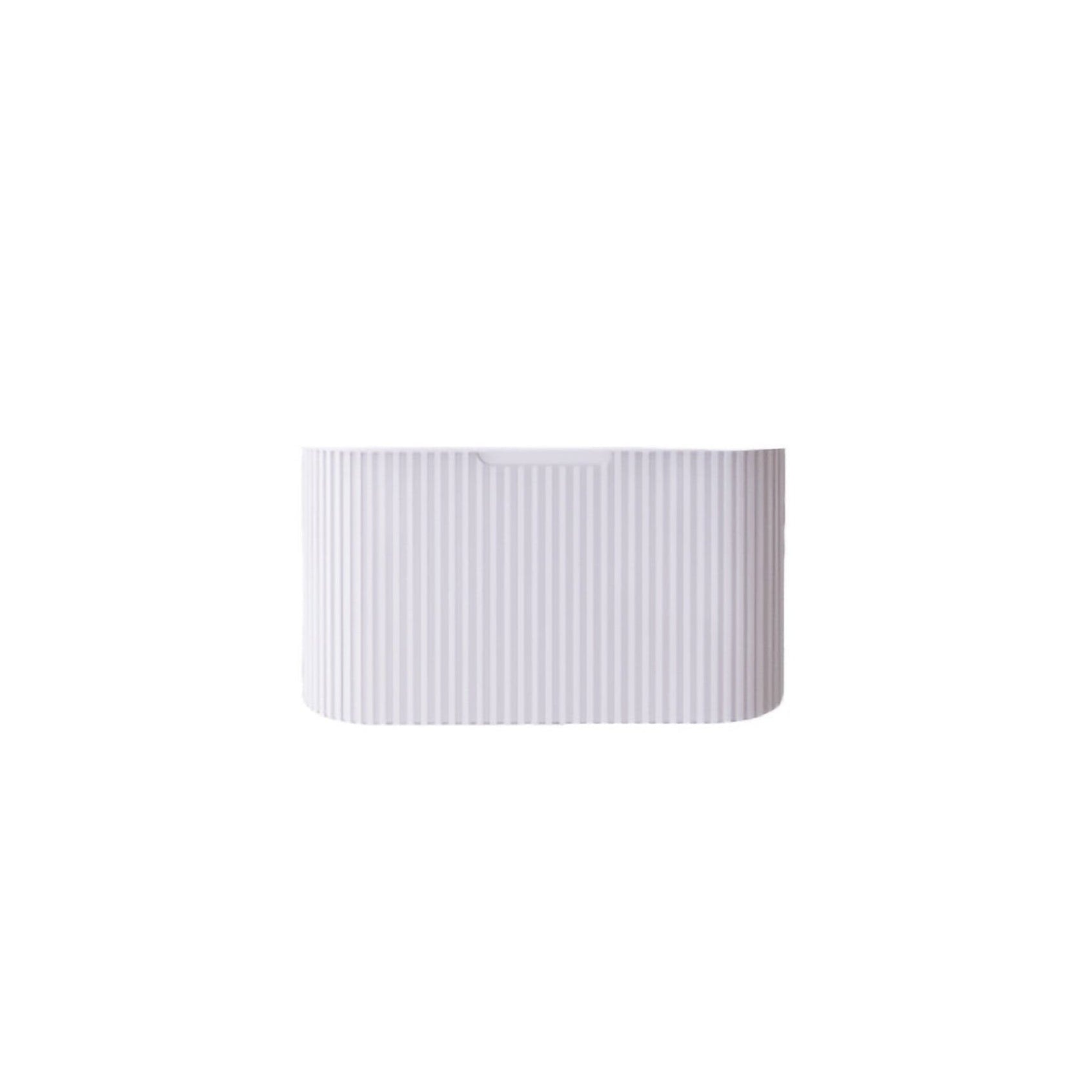750mm matte white fluted wall hung vanity with soft curved corners. Modern design with optional stone tops, perfect for contemporary bathrooms.-Vanity-Cabinet Only-Ezymall AU