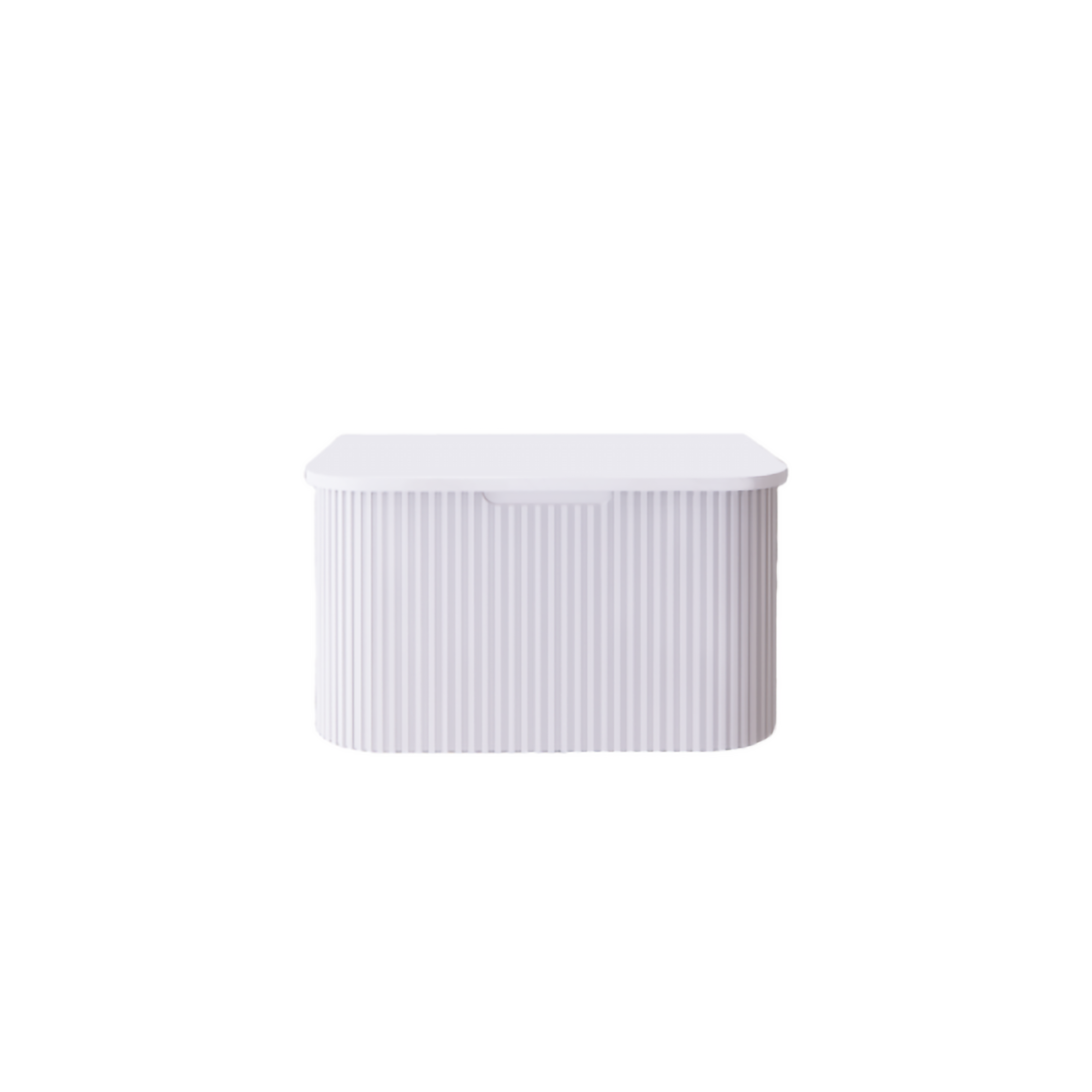 750mm matte white fluted wall hung vanity with soft curved corners. Modern design with optional stone tops, perfect for contemporary bathrooms.-Vanity-Pure White Stone Top-Ezymall AU