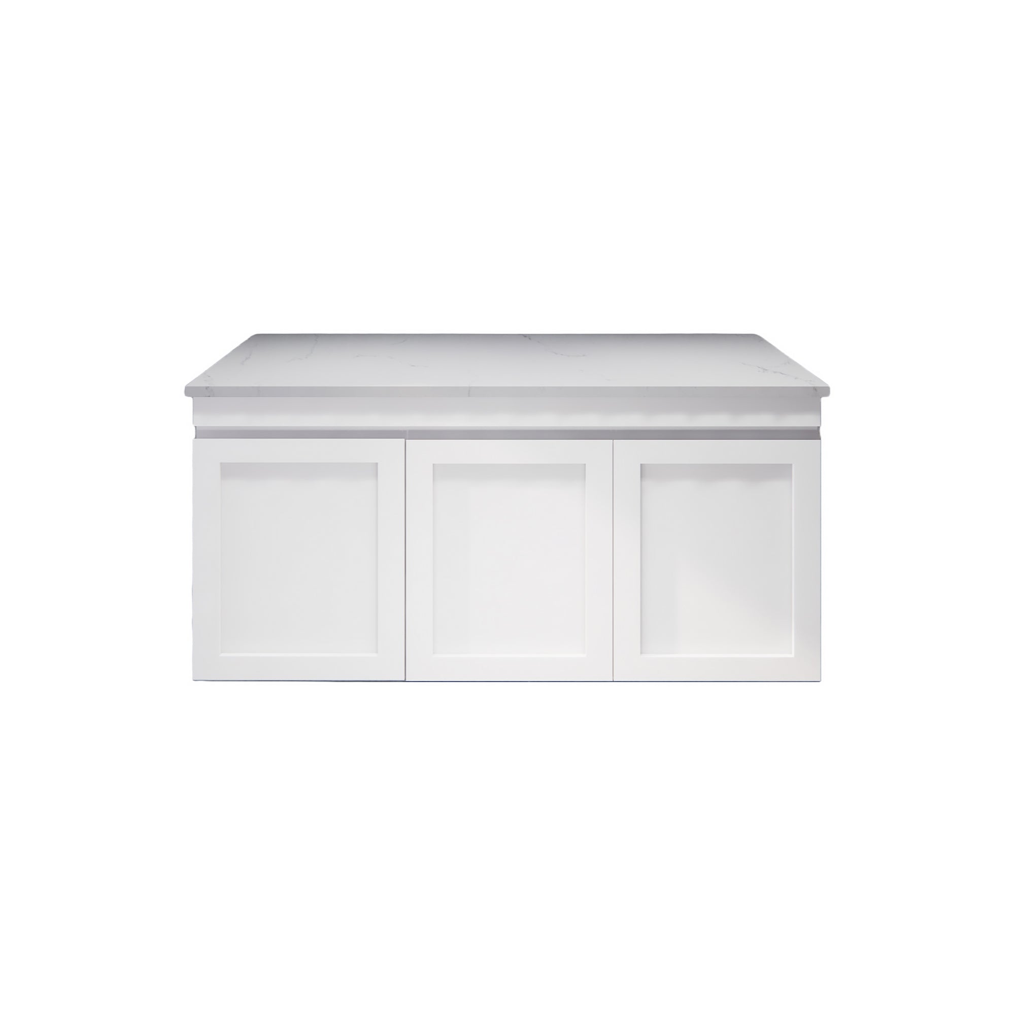Upgrade your bathroom with the Miami 1500mm Wall Hung Vanity. Fluted design, spacious bench space and premium top options available.-Vanity-Single Bowl-White Carrara Stone Top-Ezymall AU