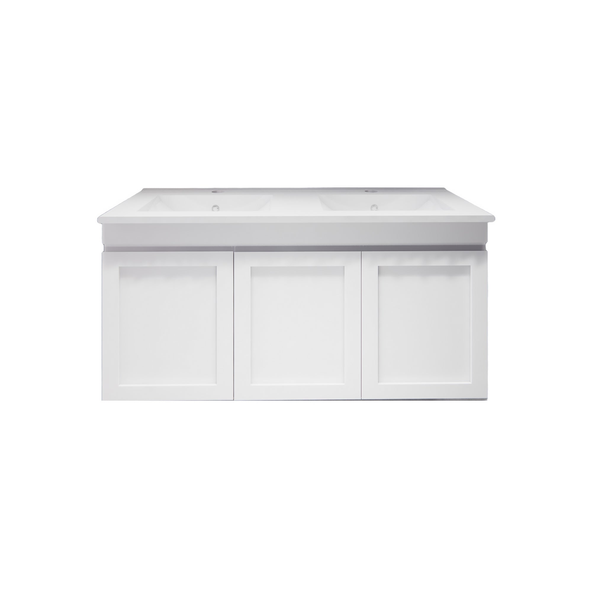 Upgrade your bathroom with the Miami 1500mm Wall Hung Vanity. Fluted design, spacious bench space and premium top options available.-Vanity-Double Bowl-Handy Ceramic Top-Ezymall AU