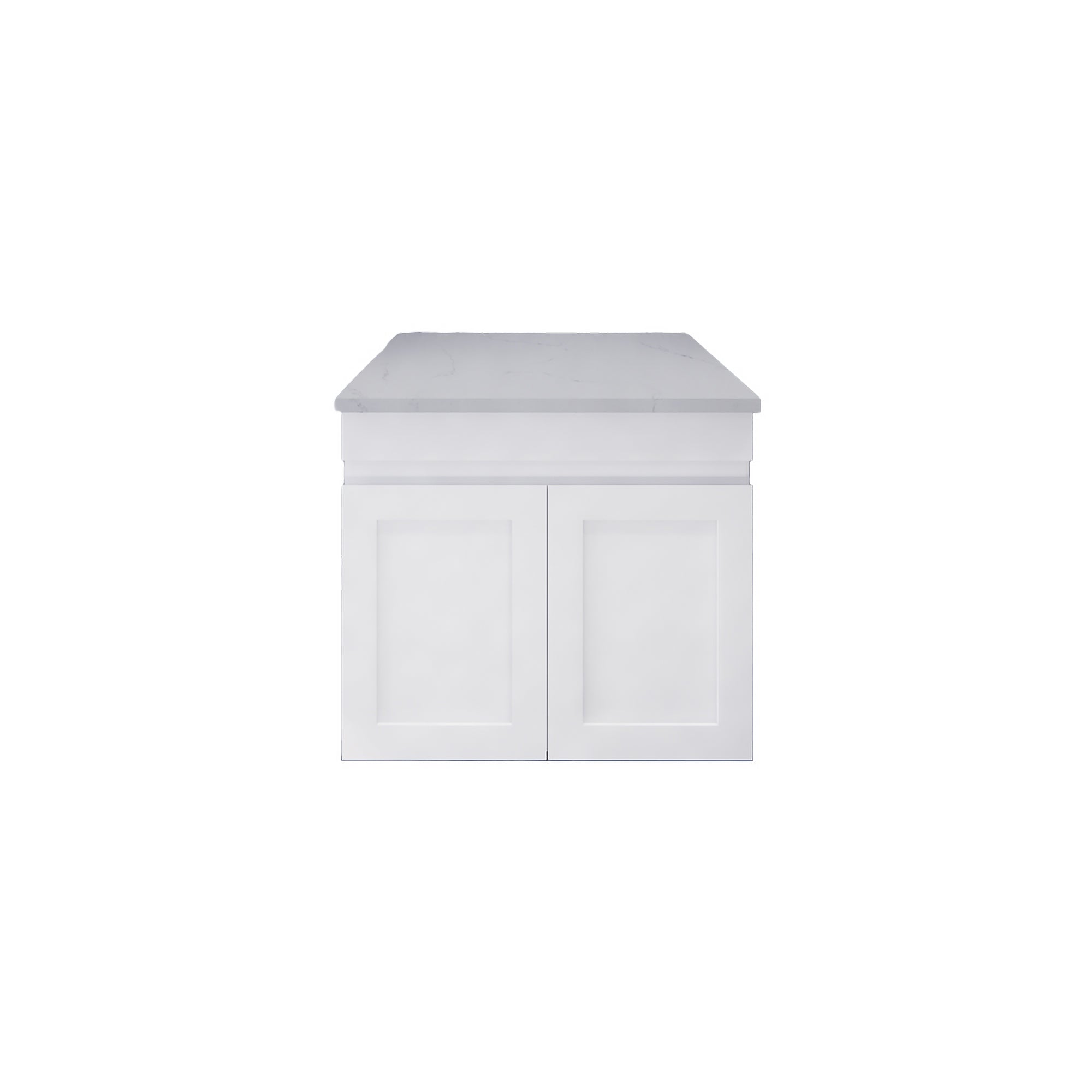 Upgrade your bathroom with the Miami 588mm Wall Hung Vanity. Matt White finish, fluted design and premium top options available.-Vanity-White Carrara Stone Top-Ezymall AU