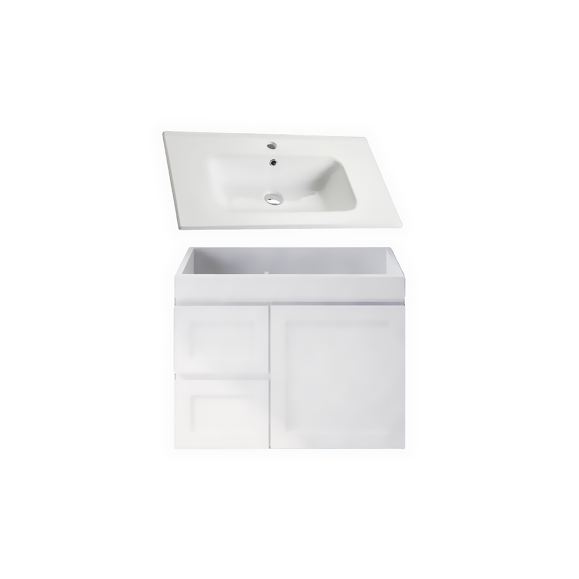 Upgrade your bathroom with the Miami 735mm Wall Hung Vanity. Fluted design, flexible storage and premium top options available.-Vanity-Left Hand Drawers-Handy Ceramic Top-Ezymall AU