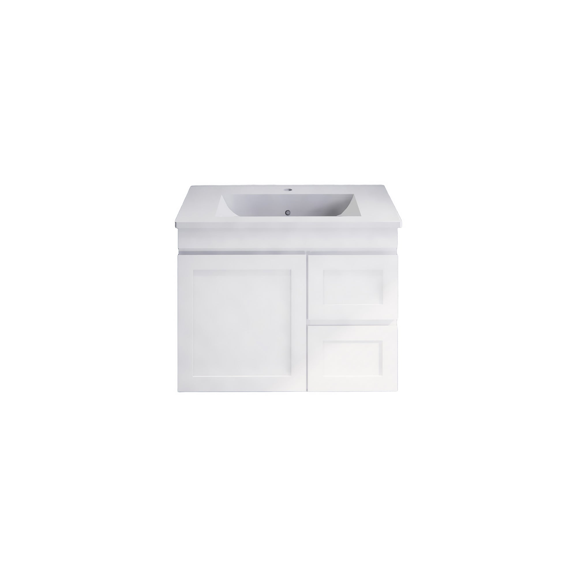 Upgrade your bathroom with the Miami 735mm Wall Hung Vanity. Fluted design, flexible storage and premium top options available.-Vanity-Right Hand Drawers-Handy Ceramic Top-Ezymall AU