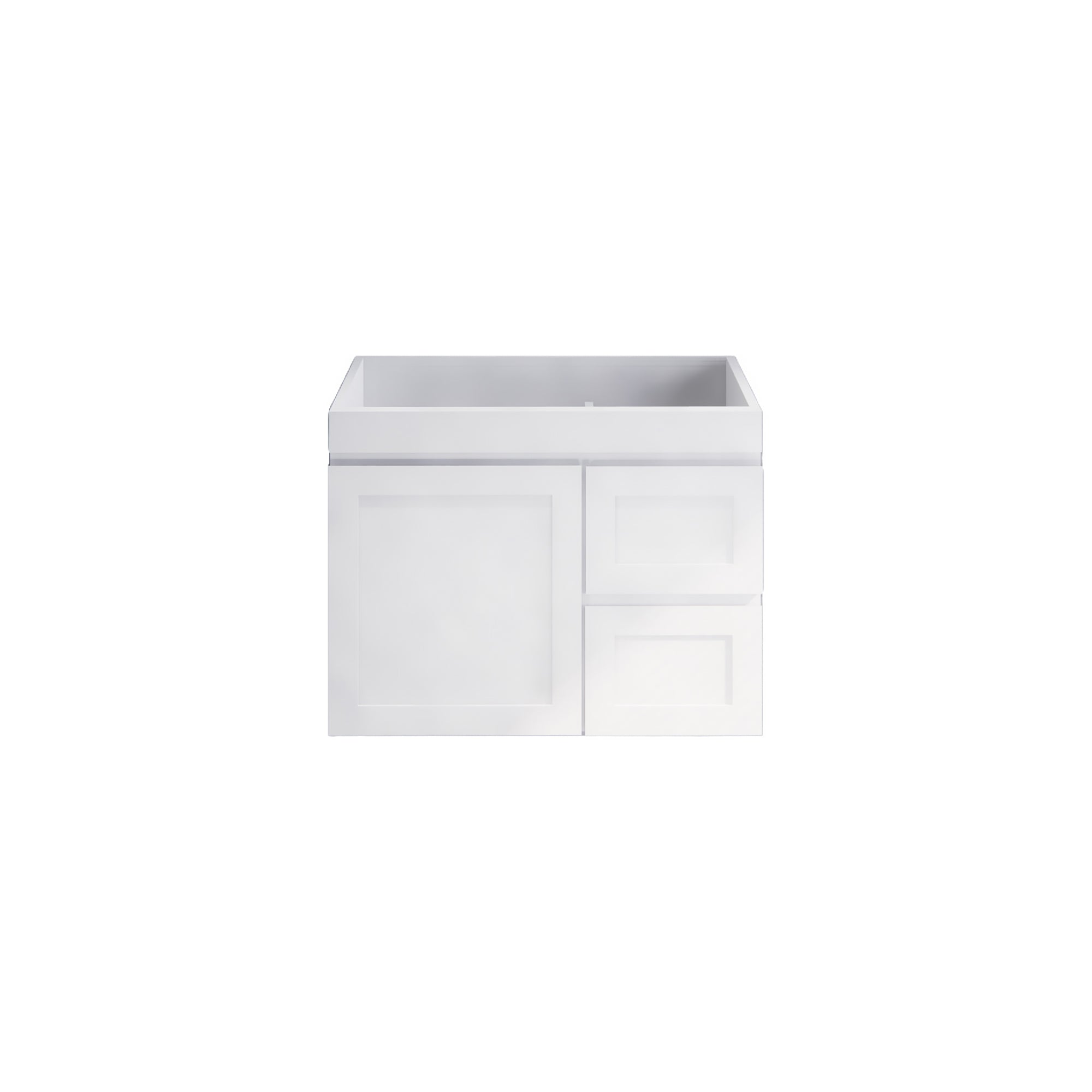 Upgrade your bathroom with the Miami 735mm Wall Hung Vanity. Fluted design, flexible storage and premium top options available.-Vanity-Right Hand Drawers-Cabinet Only-Ezymall AU