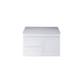Load image into Gallery viewer, Upgrade your bathroom with the Miami 882mm Wall Hung Vanity. Fluted design, flexible storage and premium top options available.-Vanity-Left Hand Drawers-White Carrara Stone Top-Ezymall AU
