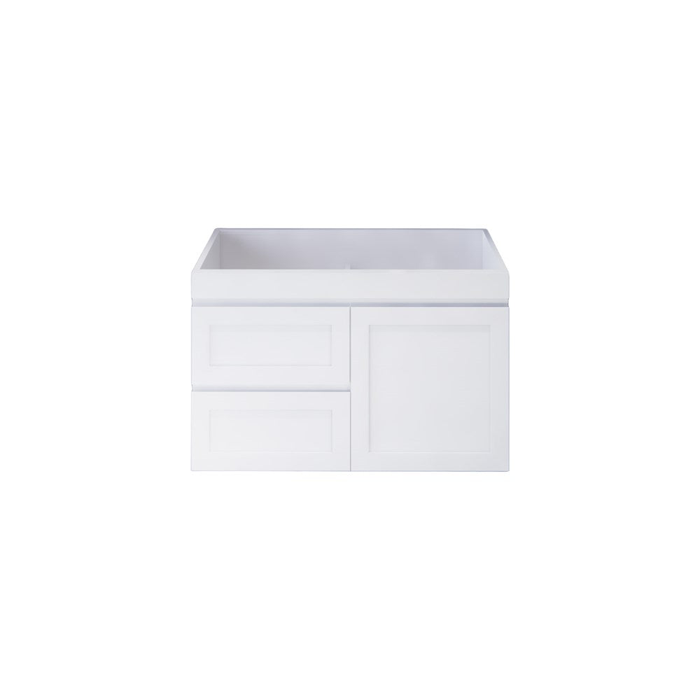 Upgrade your bathroom with the Miami 882mm Wall Hung Vanity. Fluted design, flexible storage and premium top options available.-Vanity-Left Hand Drawers-Cabinet Only-Ezymall AU