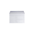 Load image into Gallery viewer, Upgrade your bathroom with the Miami 882mm Wall Hung Vanity. Fluted design, flexible storage and premium top options available.-Vanity-Right Hand Drawers-White Carrara Stone Top-Ezymall AU
