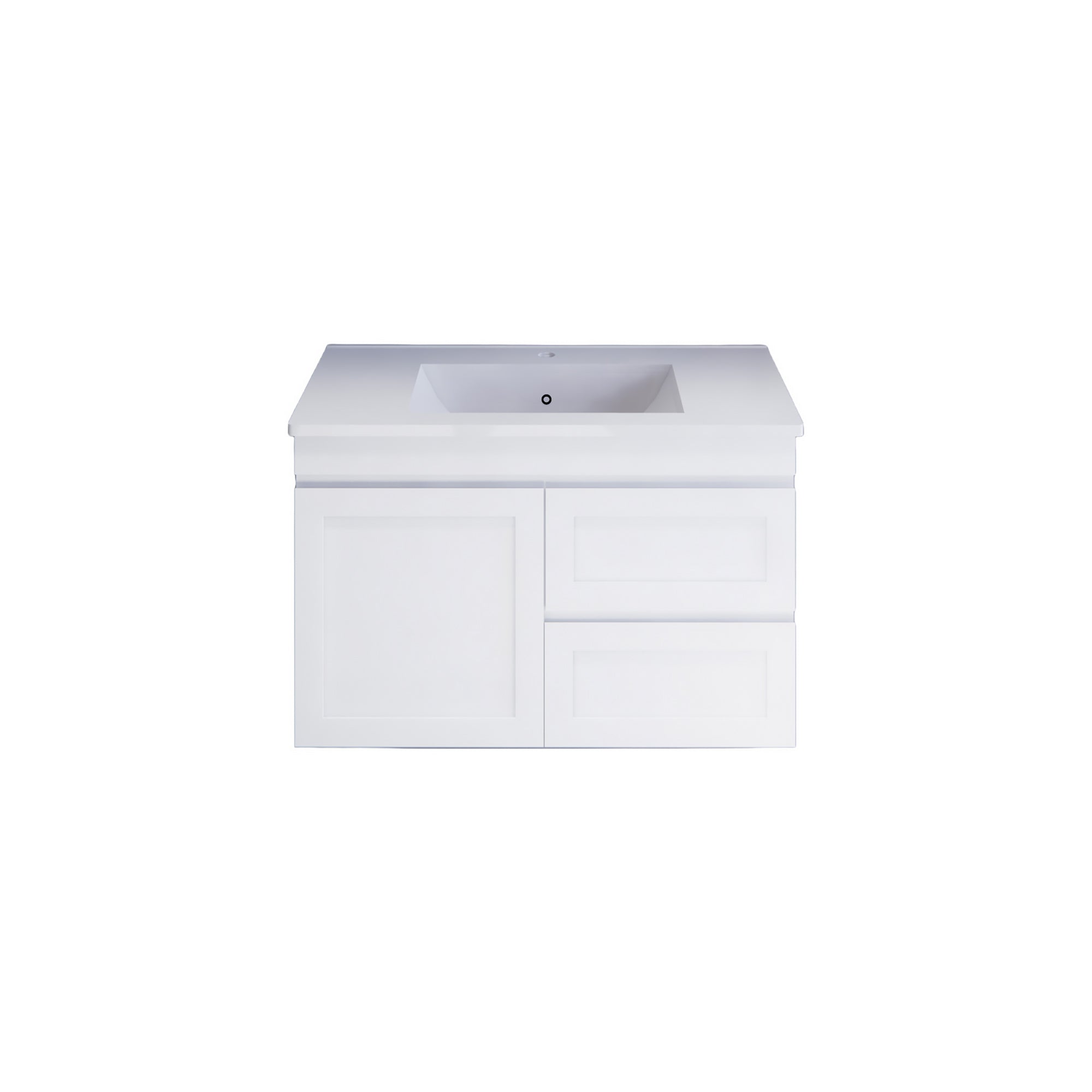 Upgrade your bathroom with the Miami 882mm Wall Hung Vanity. Fluted design, flexible storage and premium top options available.-Vanity-Right Hand Drawers-Handy Ceramic Top-Ezymall AU